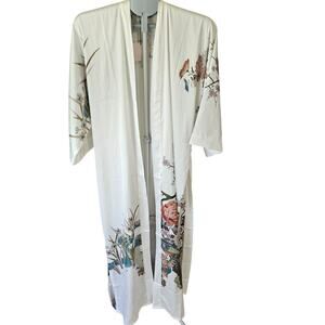 Kim + Ono Cherry Blossom Long Kimono Robe NWT